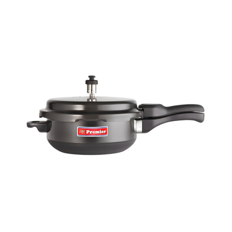 Premier Cucina Trendy Hard Anodised Pressure Cooker Pan Small 3.5 L - Black_Front View