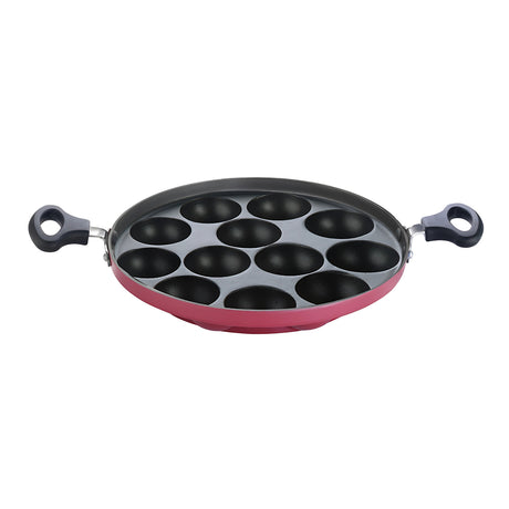 Premier Deluxe Non-Stick Paniyaram Pan Large 12 Cavities - Red_1