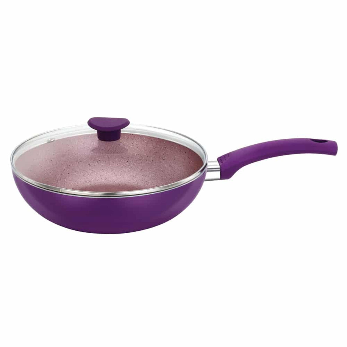 Premier Non Stick Granite IB Kadai with Glass Lid 26 cm - Purple_1