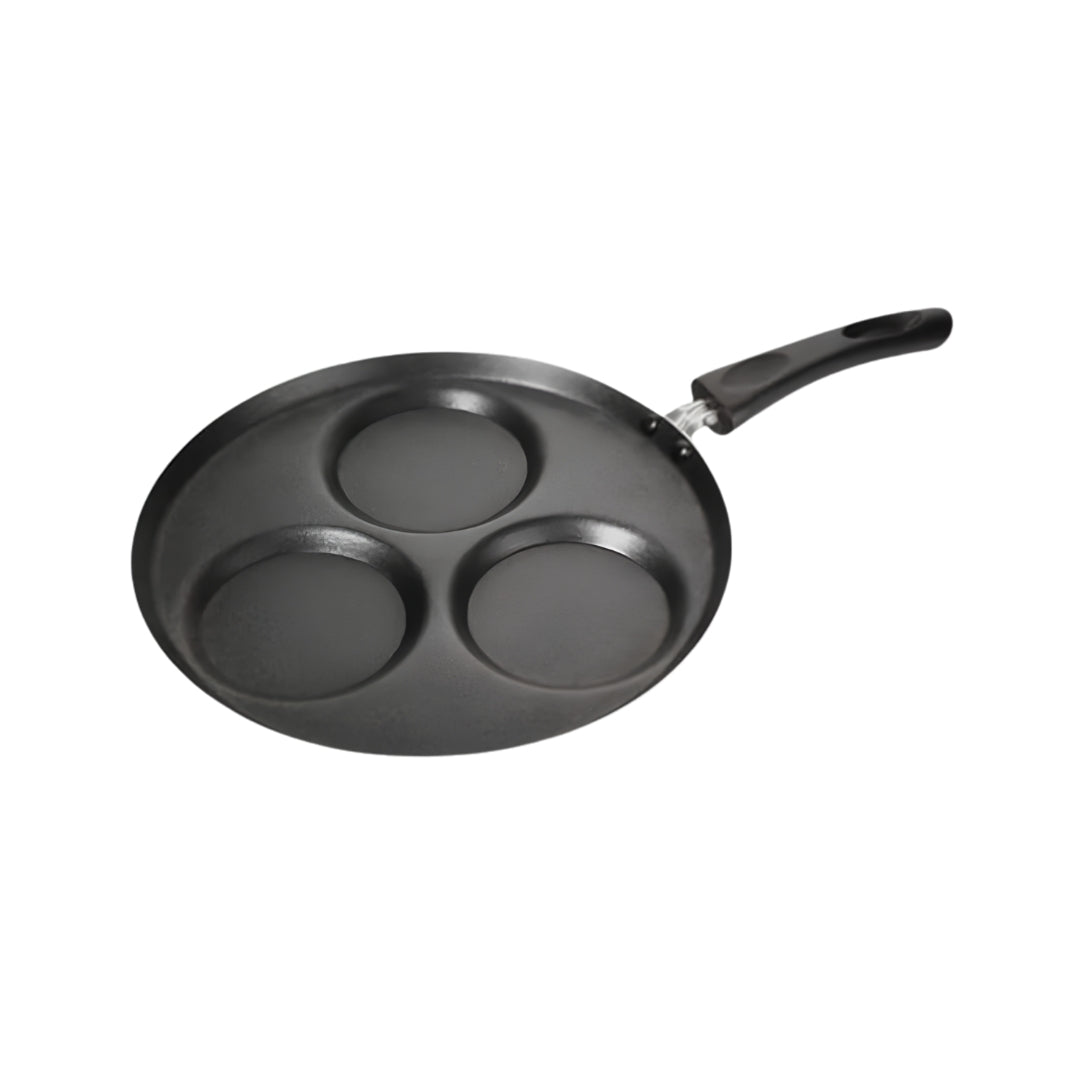 Premier Non Stick Mini Uthappam Tawa 28 cm _ 3 Cavity - Black_Front View