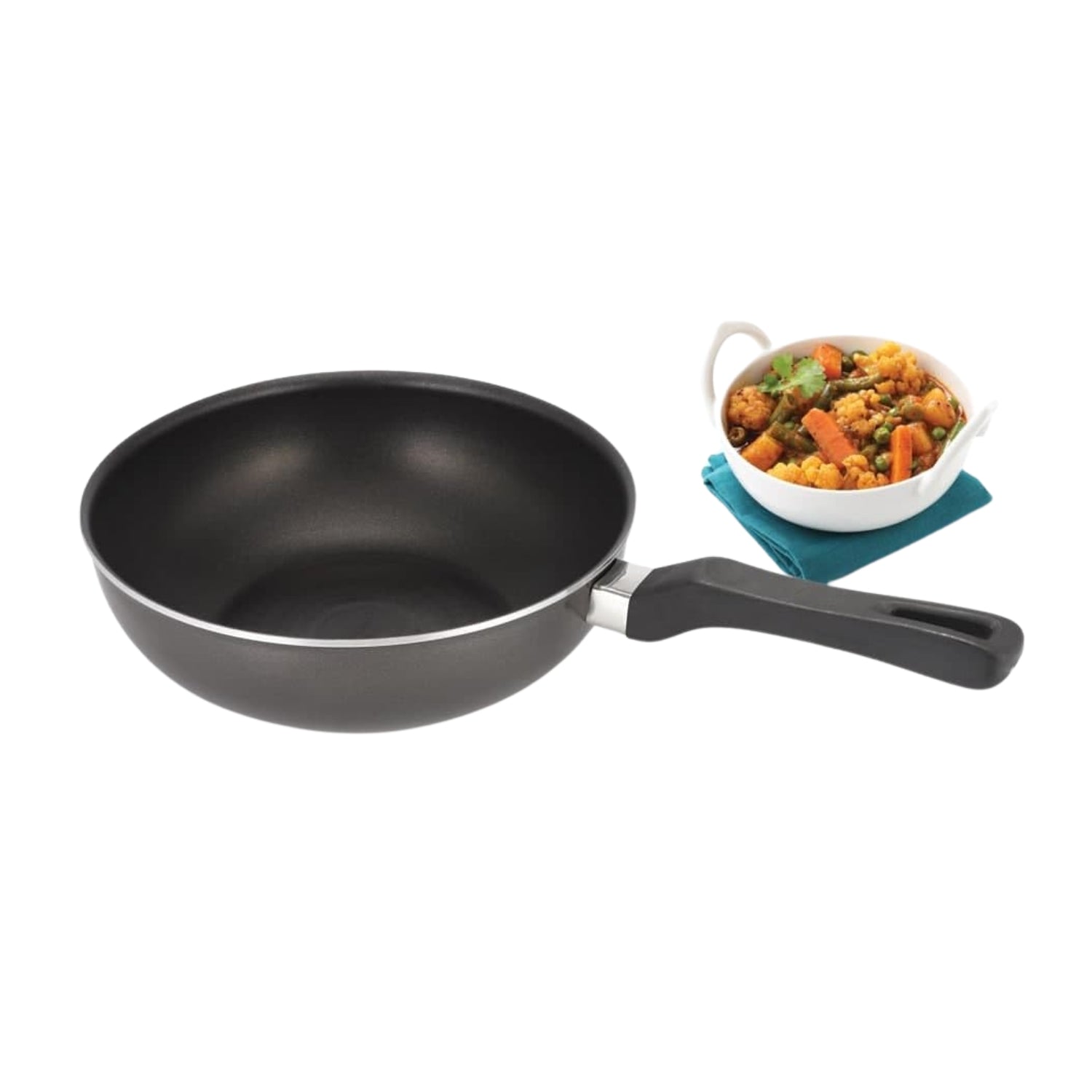 Premier Nonstick Deep Kadai with Induction Base 24 cm - Black_2