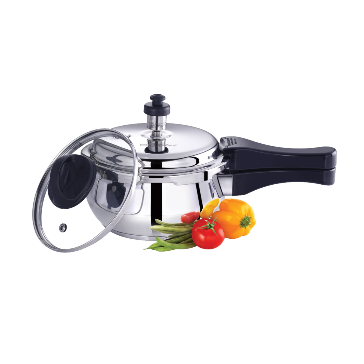 Premier Stainless Steel Handi Pressure Cooker with Glass Lid – 1.5 L_1