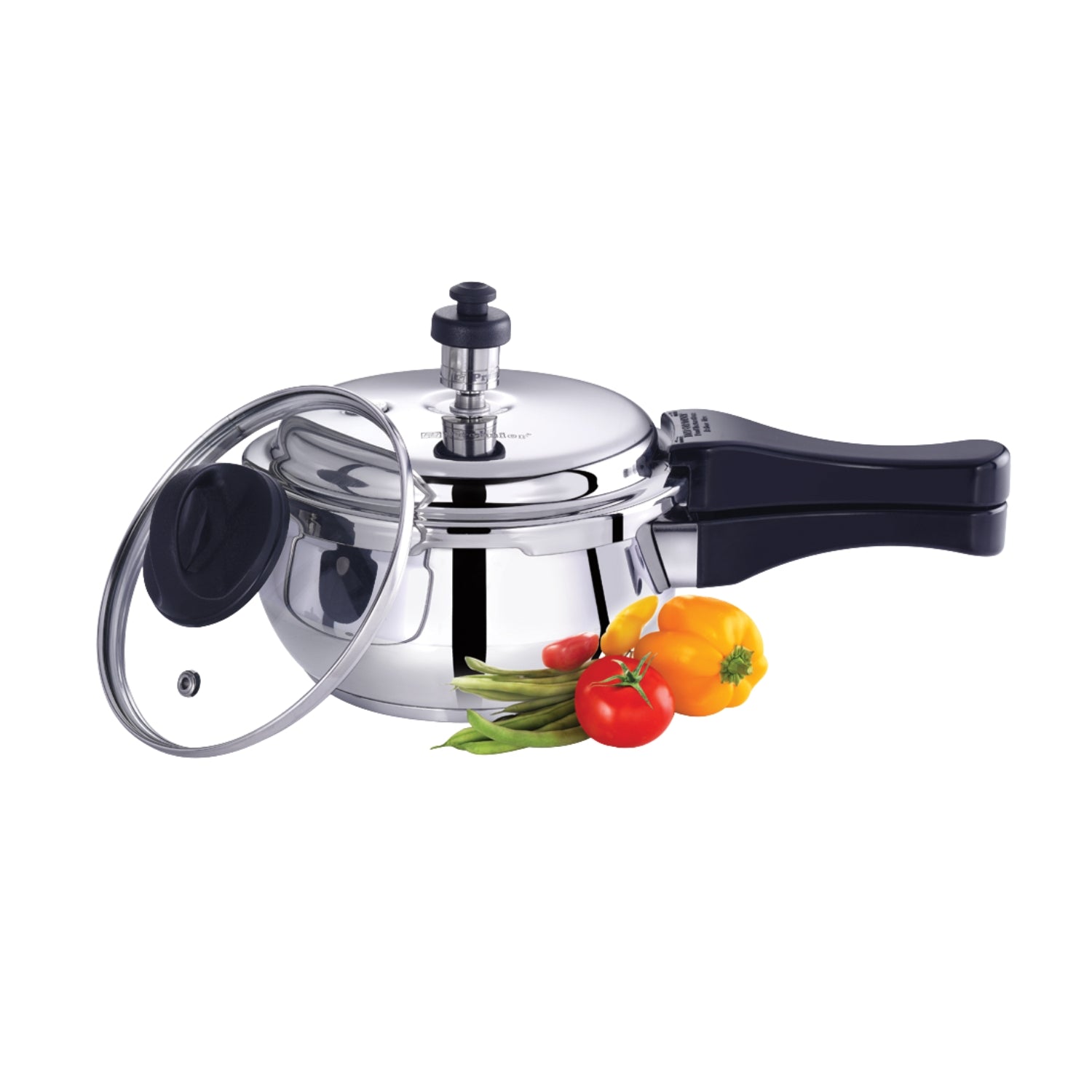 Premier Stainless Steel Handi Pressure Cooker with Glass Lid – 1.5 L_1