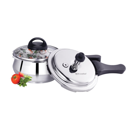 Premier Stainless Steel Handi Pressure Cooker with Glass Lid – 1.5 L_2