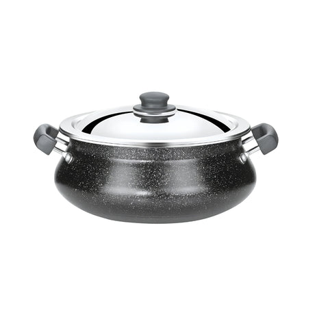 Premier Supreme Non Stick Handi with SS Lid Large - Black_Front View