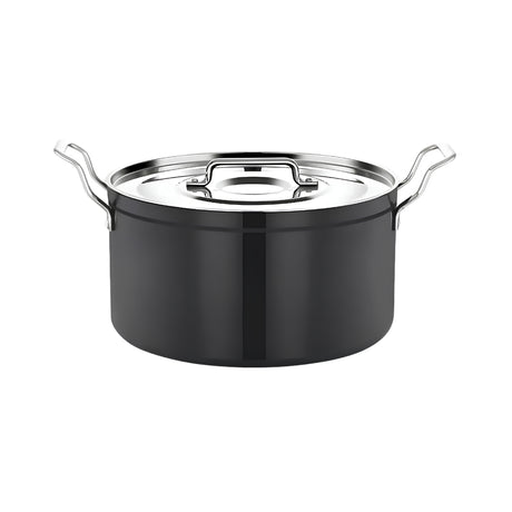 Premier Trendy Black Hard Anodised Dum Biryani Pot with SS Lid 13 L_Front View