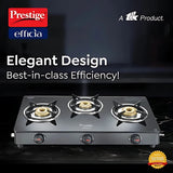 Prestige 40599 Efficia Convertible 3 Burner Glass Top Gas Stove – Black