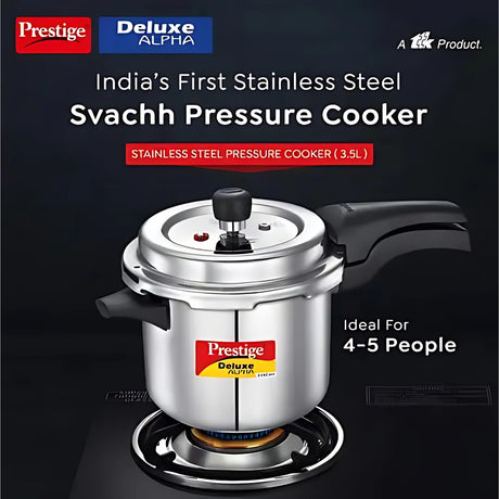 Prestige Deluxe Alpha Svachh SS Pressure Cooker 3.5 L