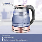 Prestige 41417 PKGB 1.8 L Glass Electric Kettle – Borosilicate Transparent Body