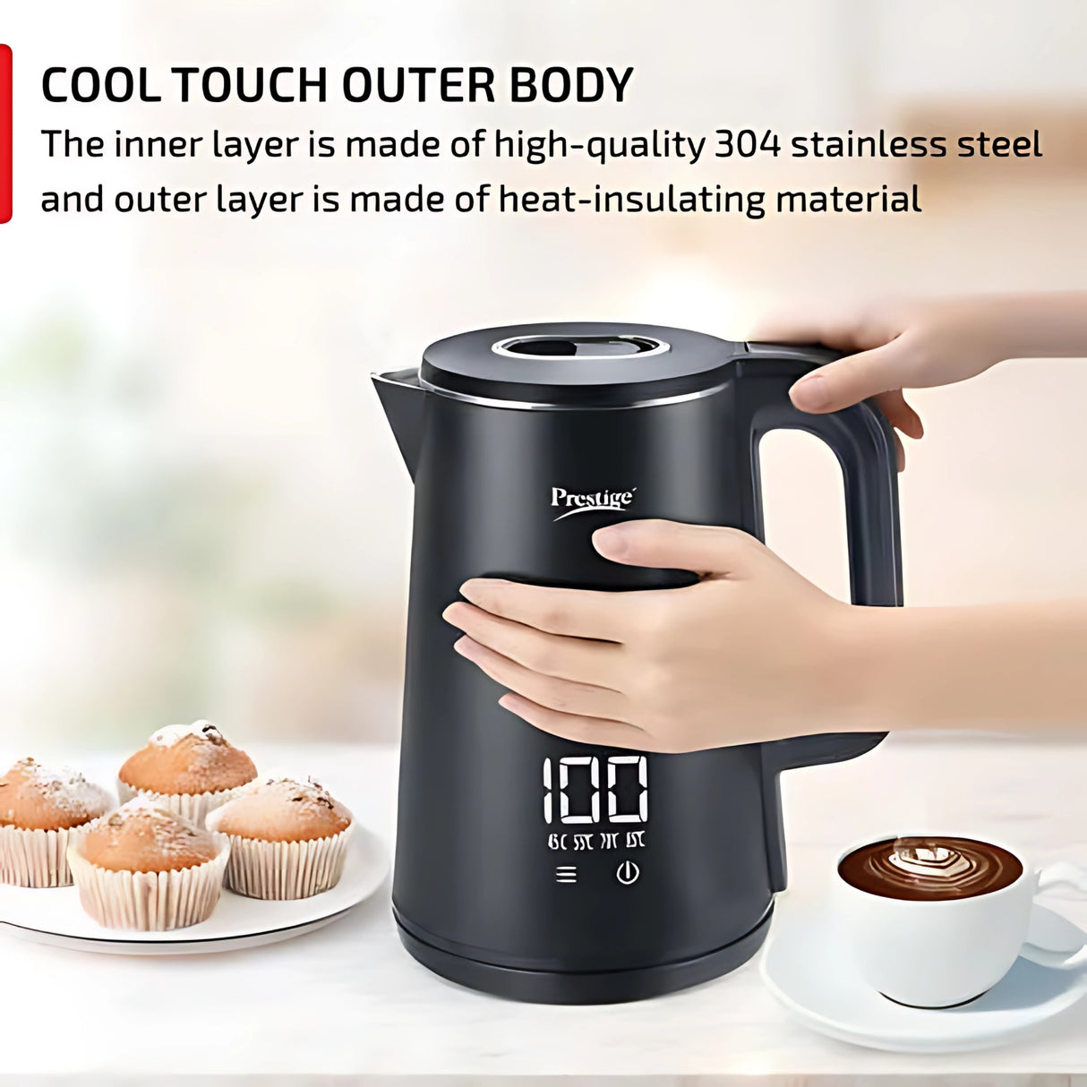 Prestige 41419 Digi aqua  4 Preset Temperature Modes 2L Digital Kettle – Black