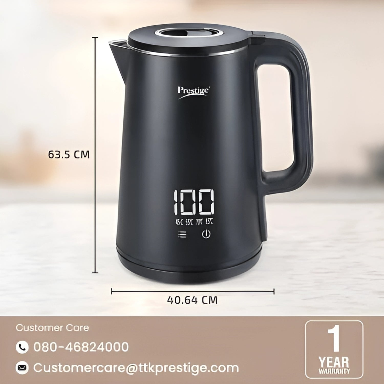 Prestige 41419 Digi aqua  4 Preset Temperature Modes 2L Digital Kettle – Black - Image 7 - Buy Online at Chera Home Junction Coimbatore