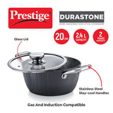 Prestige Durastone Hard Anodized Casserole 20 cm - Black