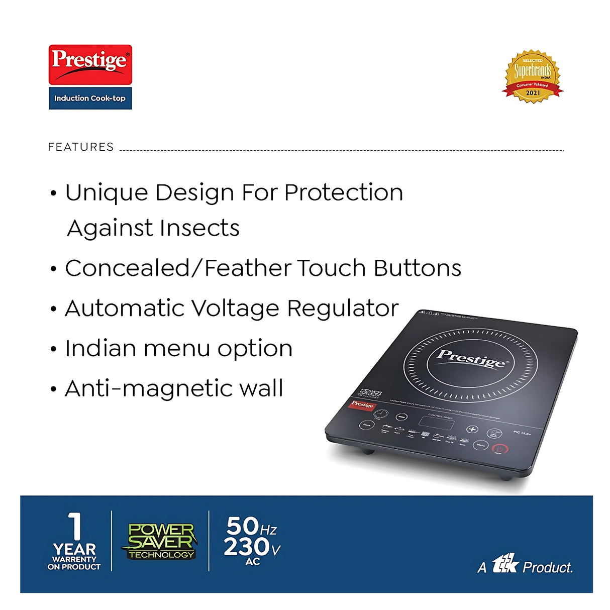 Prestige Induction Cooktop PIC 15+ 1900 W - Black