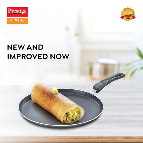 Prestige Omega Non-Stick Tawa 300 mm - Black