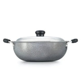 Prestige Omega Select Plus Superior Round Base Kadai with Lid 25 cm - Black