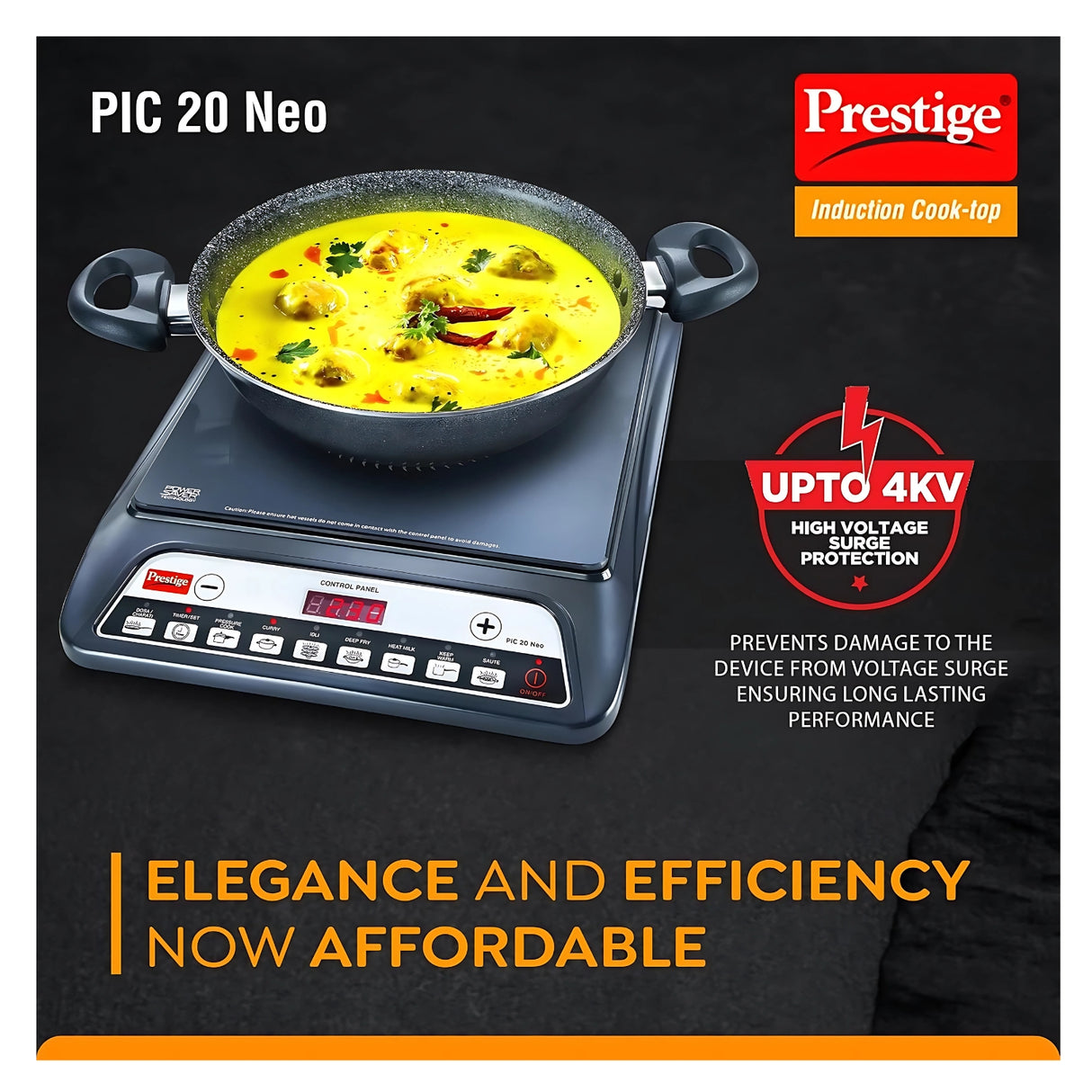 Prestige PIC 20 Neo Induction Cooktop 1600 W - Black