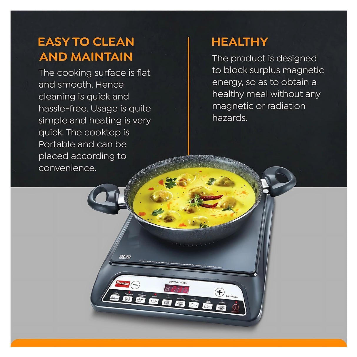 Prestige PIC 20 Neo Induction Cooktop 1600 W - Black
