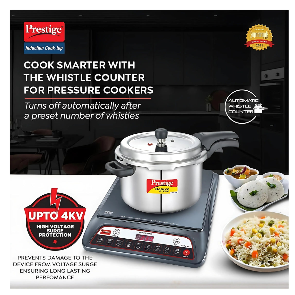 Prestige PIC 20 WIZ Induction Cooktop 1600 Watts - Black