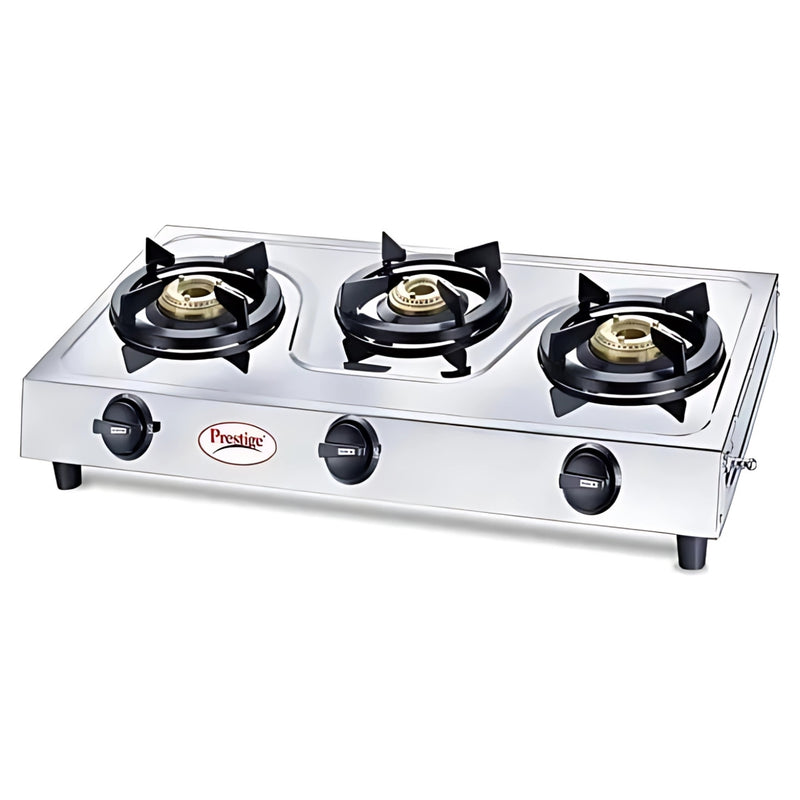 Prestige Prime 3-Burner Gas Stove – Silver