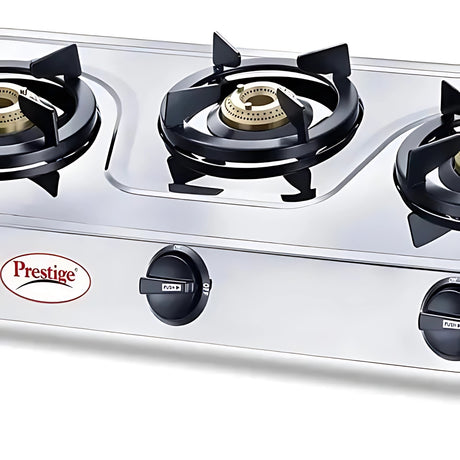 Prestige Prime 3-Burner Gas Stove – Silver