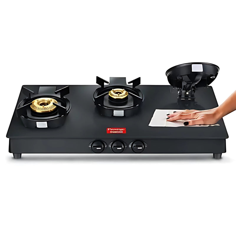 Prestige GTSN 03, 40383 Svachh Neo 3 Burner Gas Stove – Black