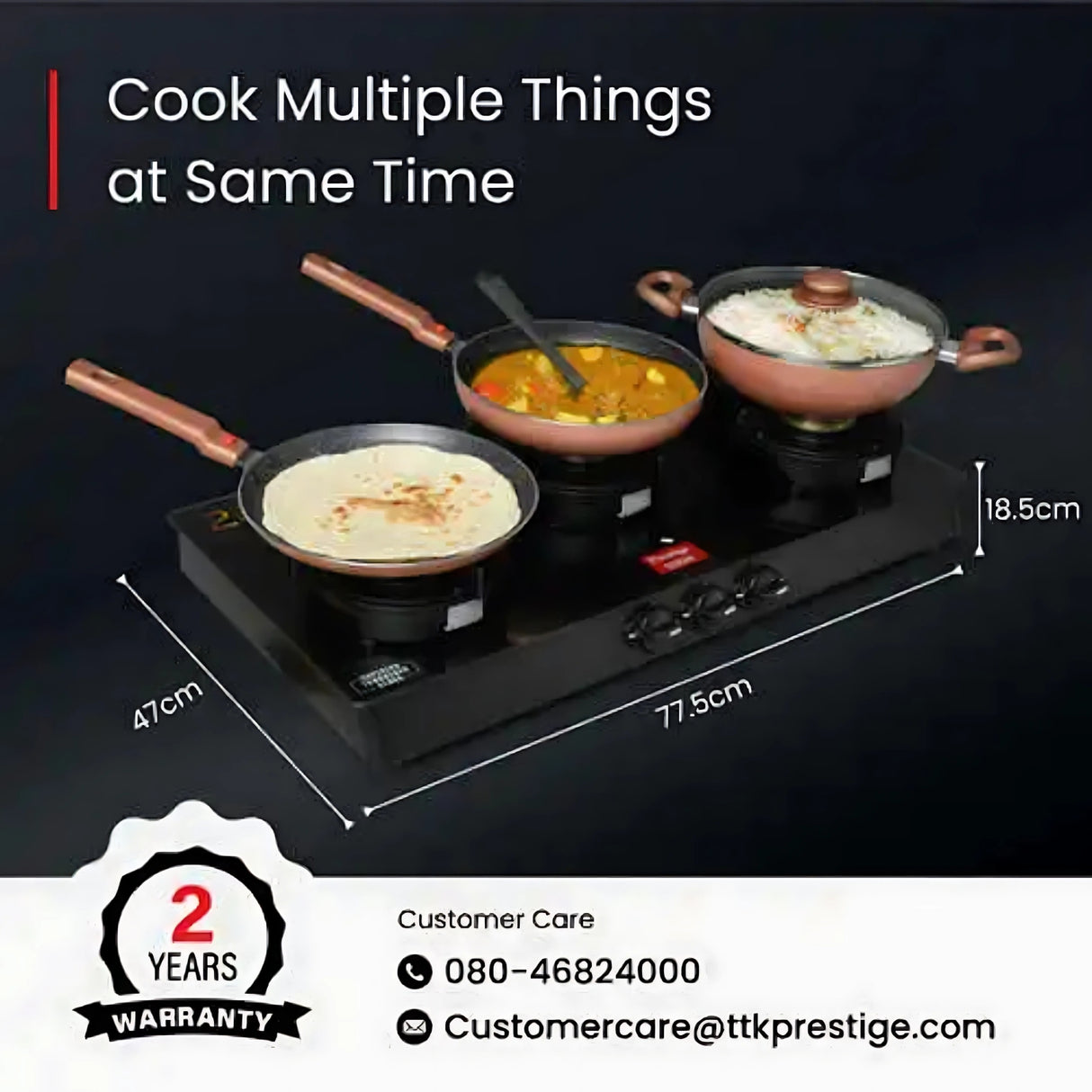 Prestige GTSN 03, 40383 Svachh Neo 3 Burner Gas Stove – Black