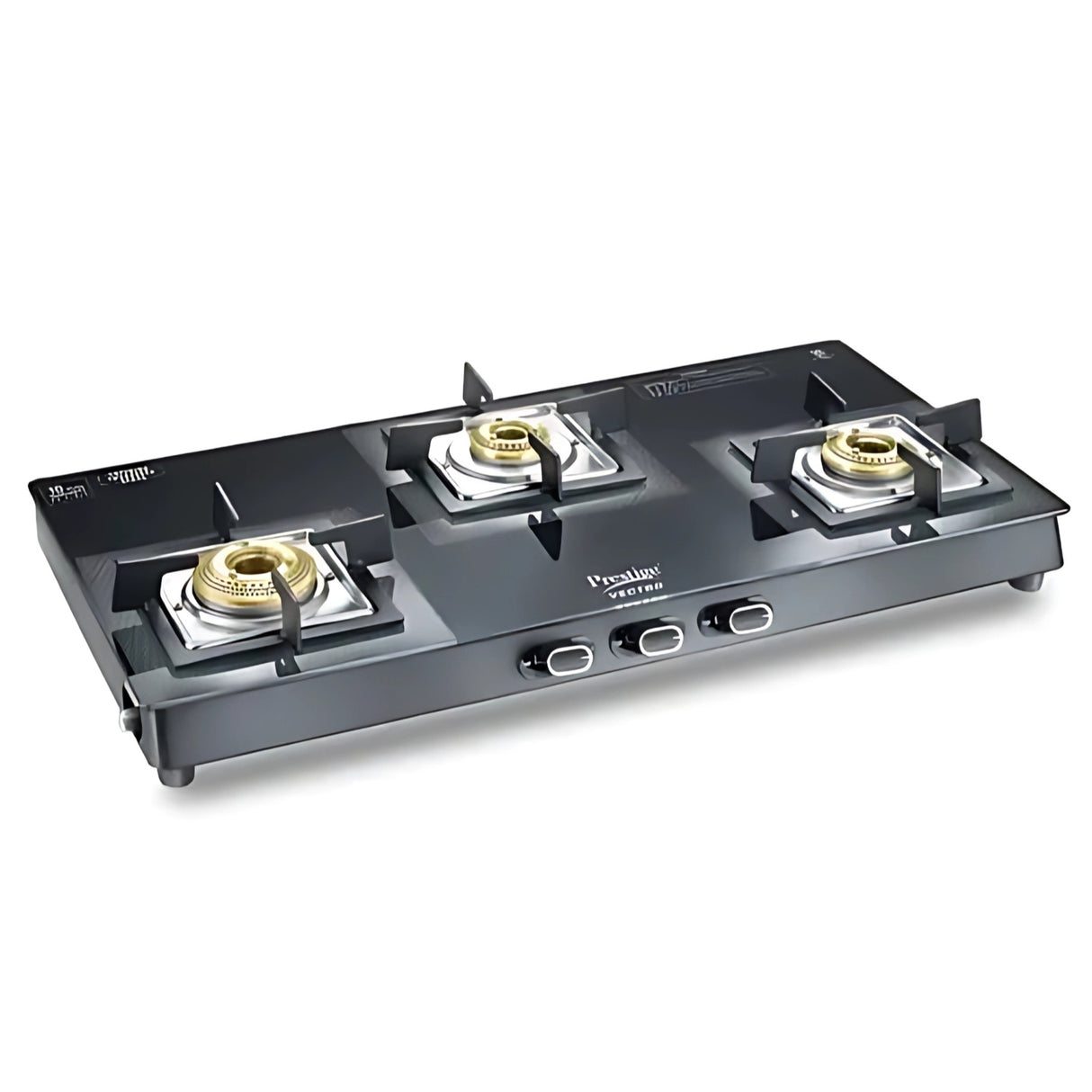 Prestige 40590 Vectra 3-Burner Glass Top Gas Stove – Black