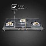 Prestige 40590 Vectra 3-Burner Glass Top Gas Stove – Black