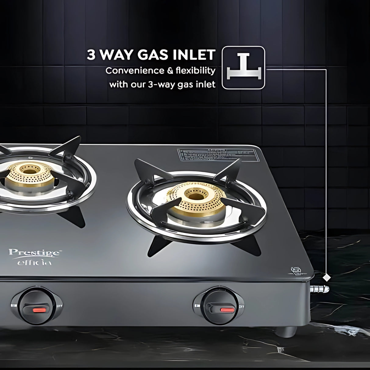 Prestige 40599 Efficia Convertible 3 Burner Glass Top Gas Stove – Black_6