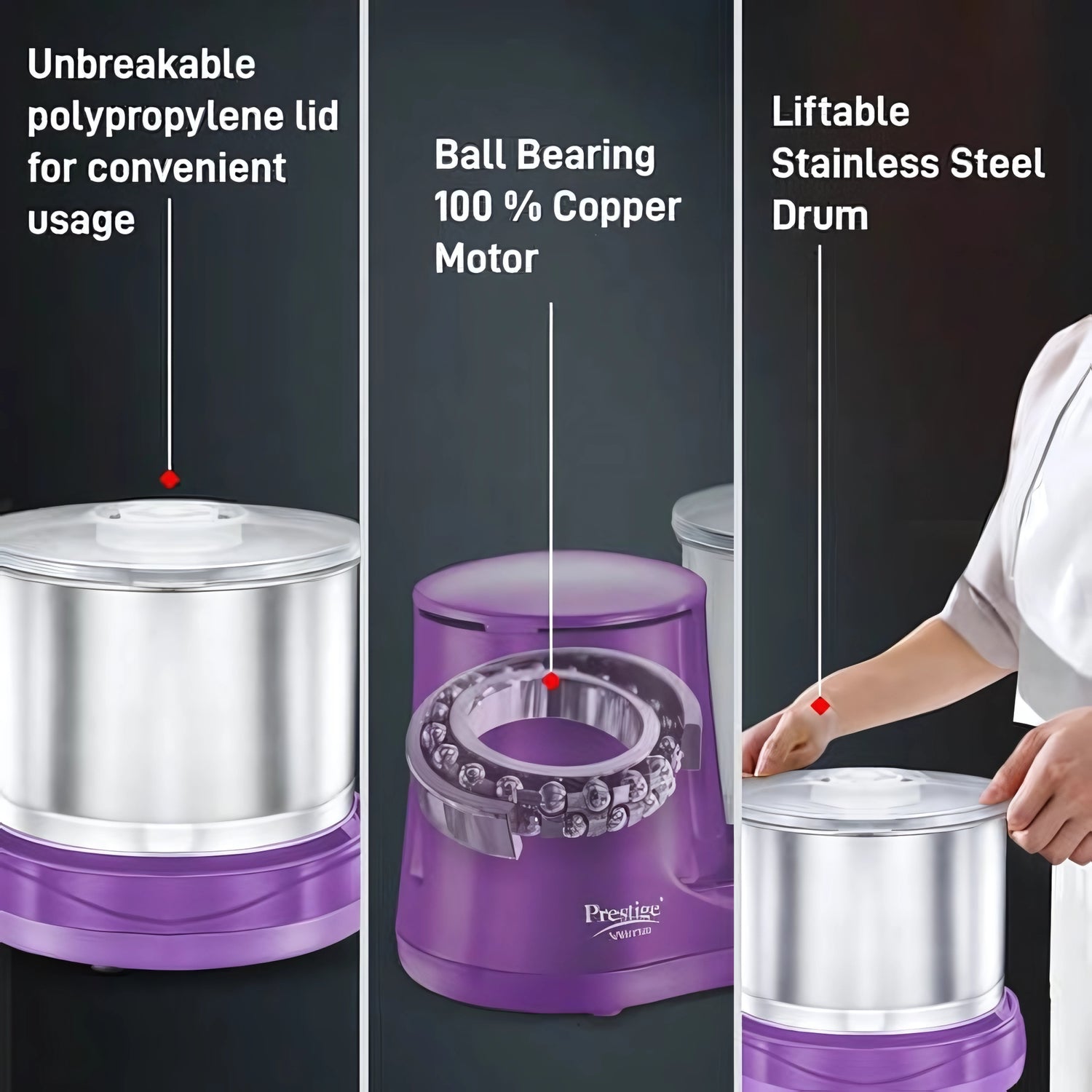 Prestige 41228 Verna 2L Wet Grinder – Purple_4