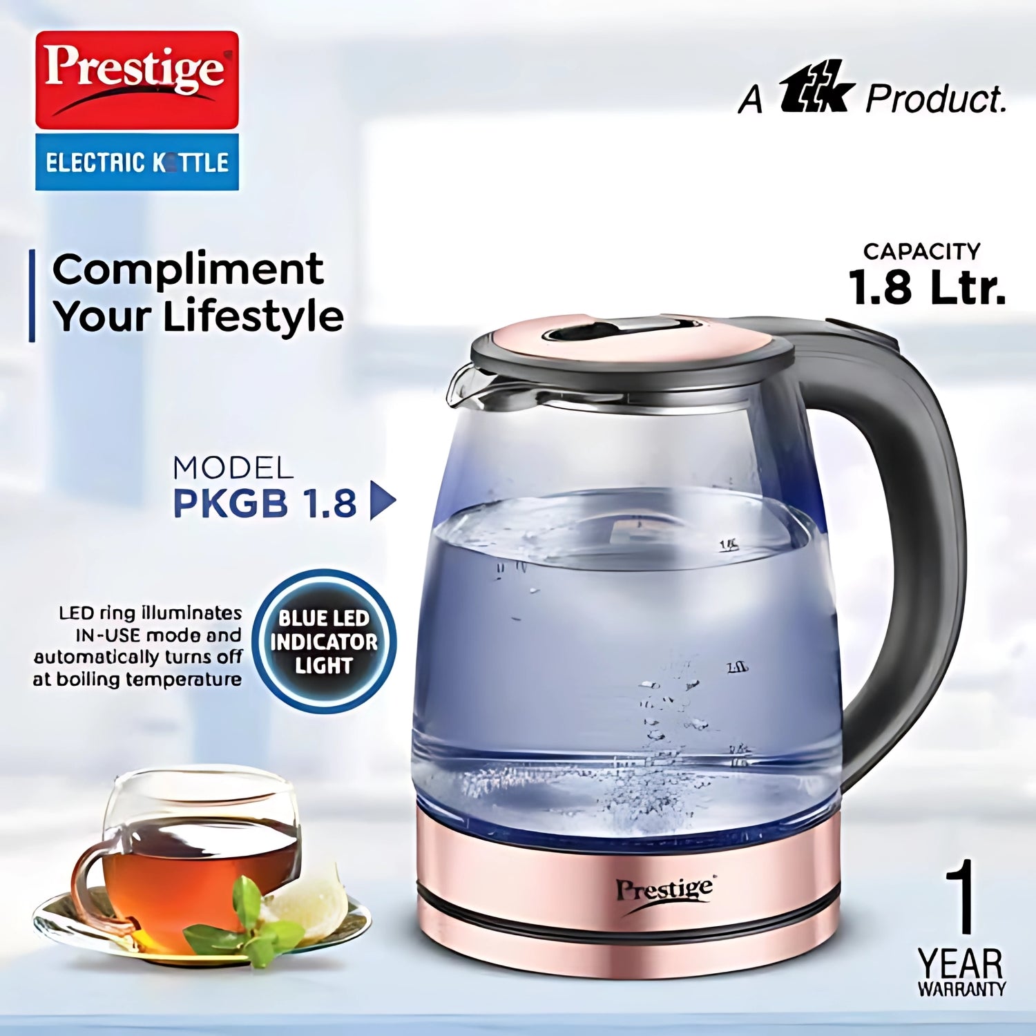 Prestige 41417 PKGB Glass Electric Kettle 1.8 L – Borosilicate Transparent Body_2