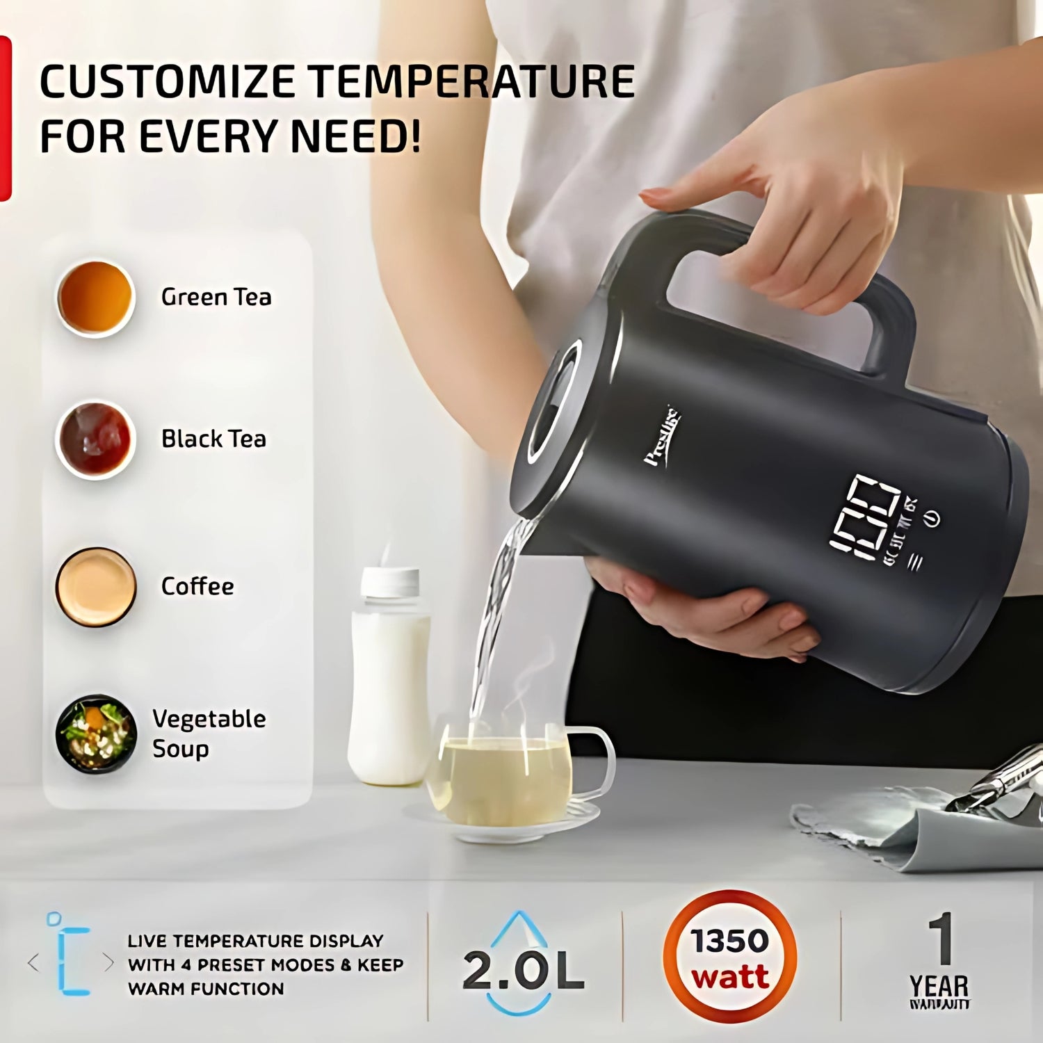 Prestige 41419 Digi Aqua 4 Preset Temperature Modes Digital Kettle 2 L – Black_2