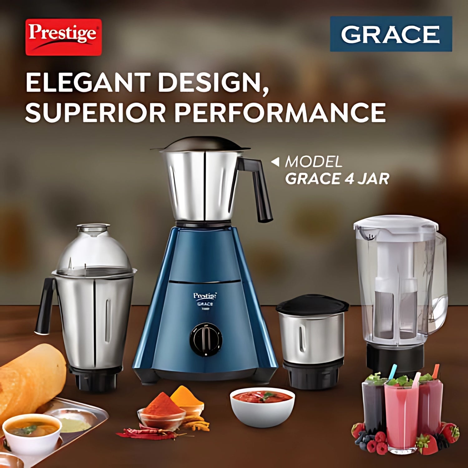 Prestige 43151  Grace Mixer Grinder 750 Watts – Blue and black_2
