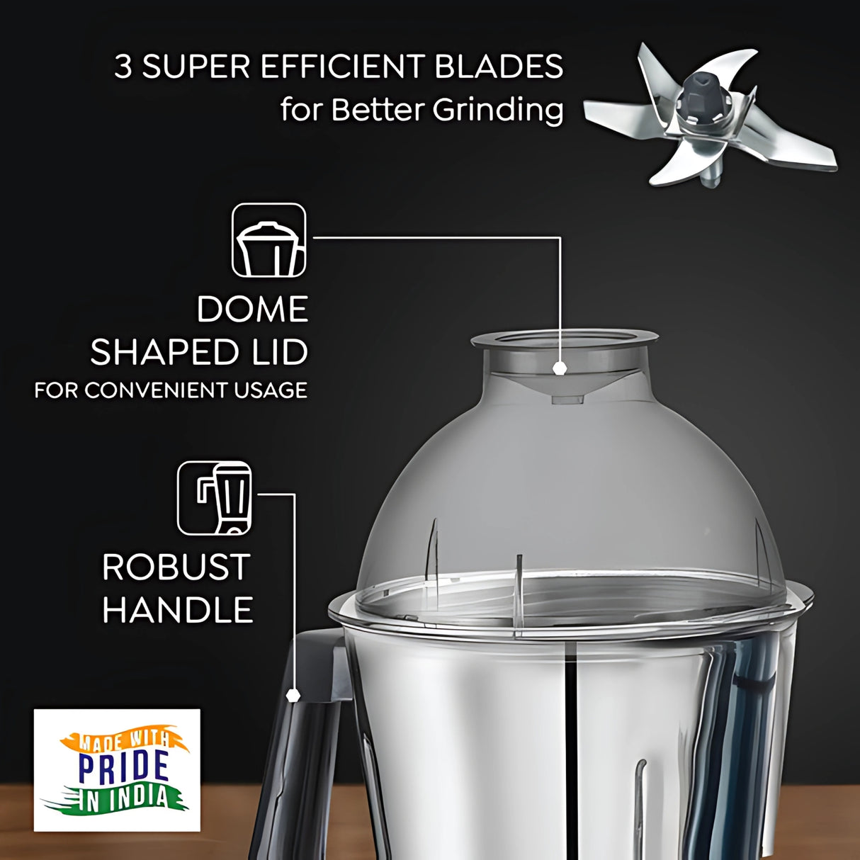 Prestige 43151  Grace Mixer Grinder 750 Watts – Blue and black_5