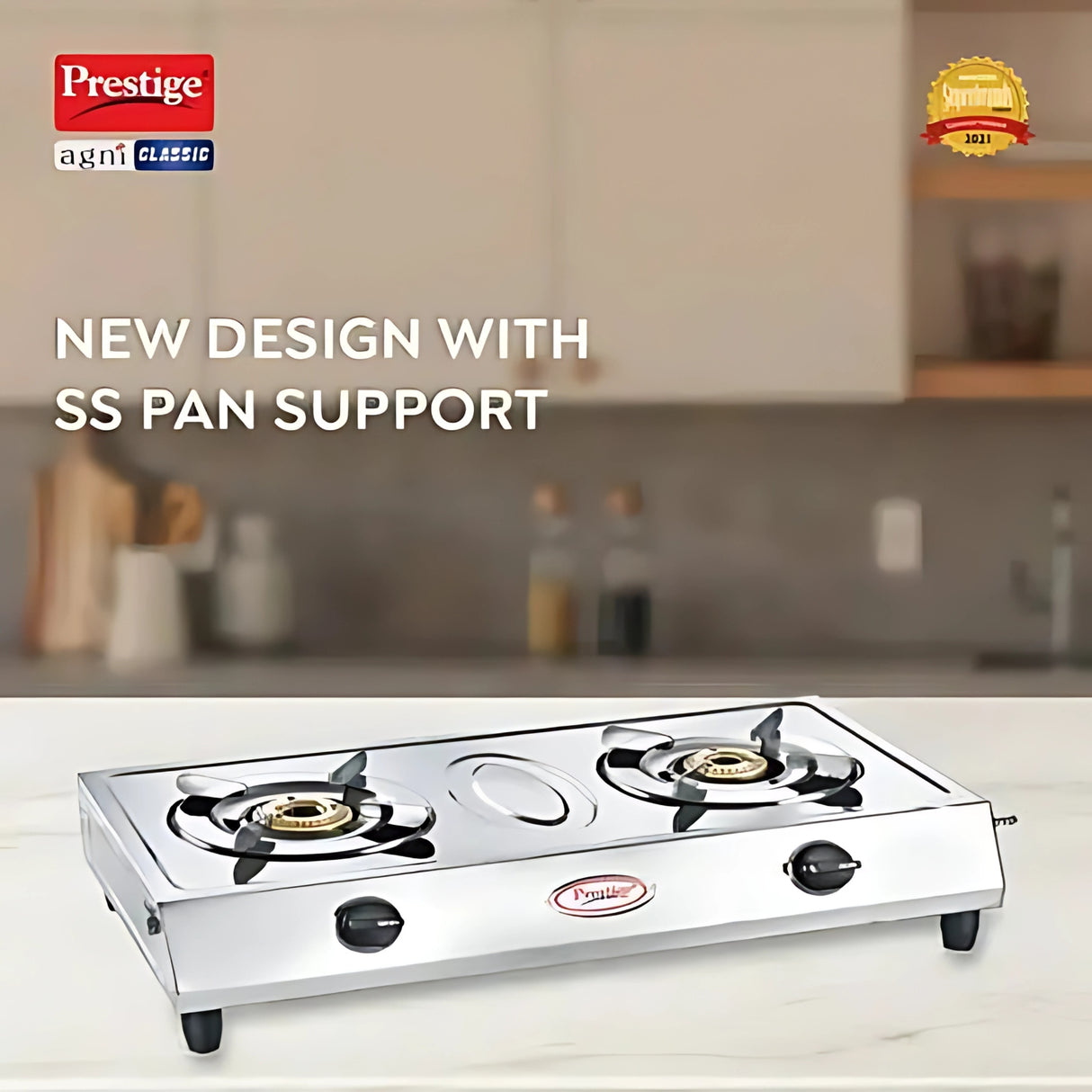 Prestige Agni Classic 2 Burner Gas Stove – Silver_2