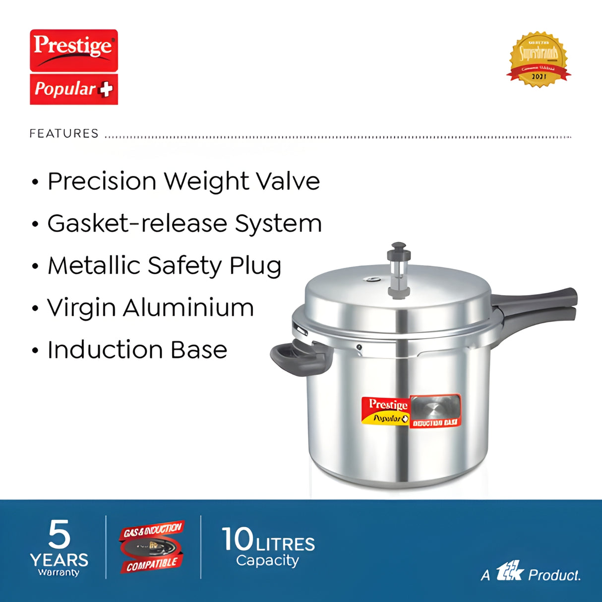 Prestige Aluminium Popular Plus Pressure Cooker 10 L_3