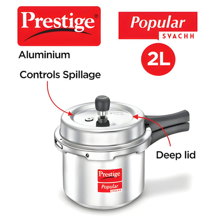 Prestige Aluminium Popular Svachh Tall Pressure Cooker 2 L_2