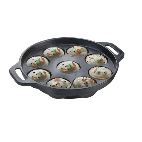 Prestige Cast Iron Cookware Paniyarakkal 9 Cavity \ 20 cm - Black_1