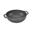 Prestige Cast Iron Round Base Kadai 26 cm _ 3.25 L - Black_Front View