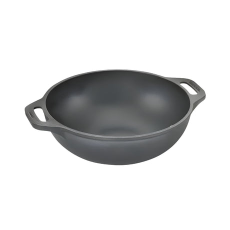 Prestige Cast Iron Round Base Kadai 26 cm _ 3.25 L - Black_Front View