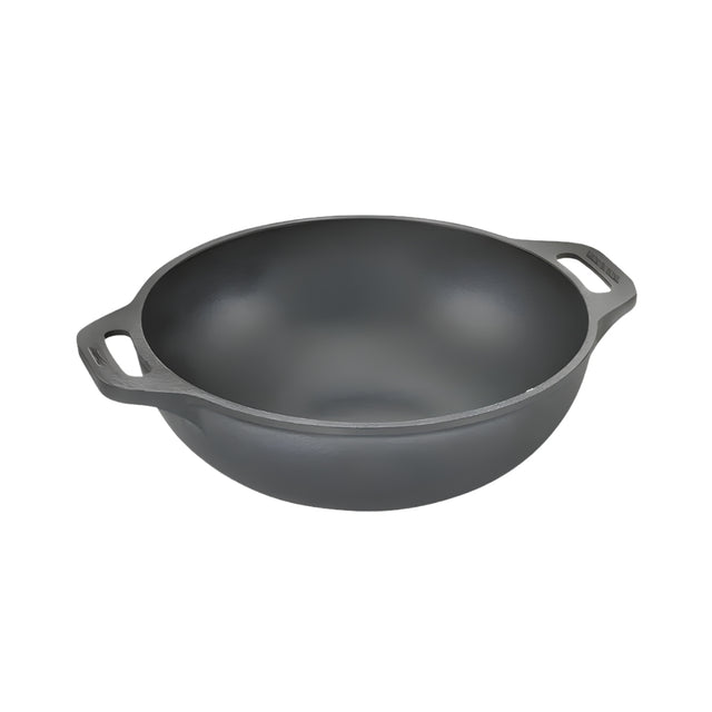 Prestige Cast Iron Round Base Kadai 26 cm _ 3.25 L - Black_Front View