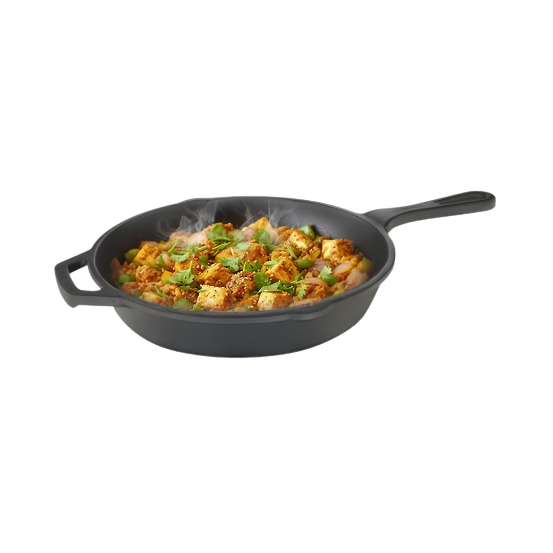 Prestige Cast Iron Scratch Resistant Round Base Fry Pan 20 cm - Black_Front View