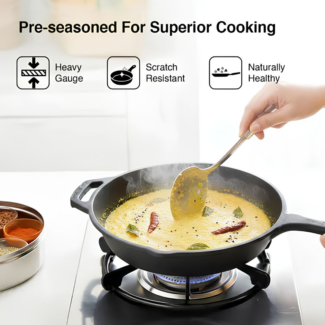 Prestige Cast Iron Scratch Resistant Round Base Fry Pan 20 cm - Black_Key Features 3