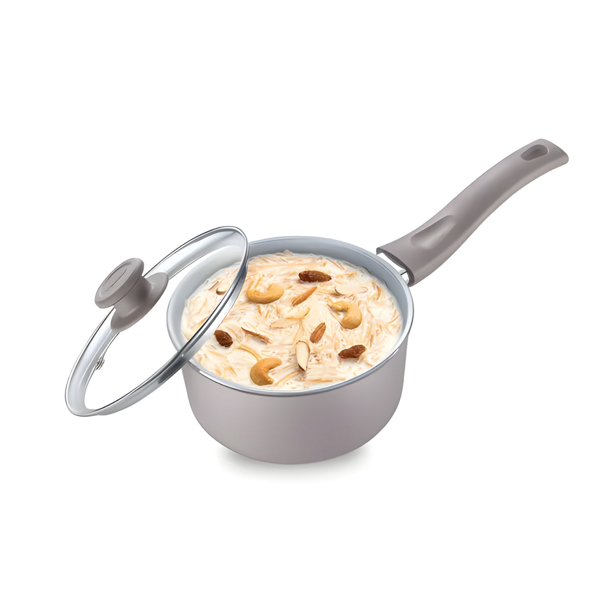 Prestige Ceraglide Duo Ceramic Coating Non-Stick Sauce Pan with Glass Lid 16 cm \ 1.4 L – Grey_1