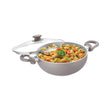 Prestige Ceraglide Duo Ceramic Coating Non Stick Deep Kadai with Glass Lid 28 cm _ 4.25 L_Front View