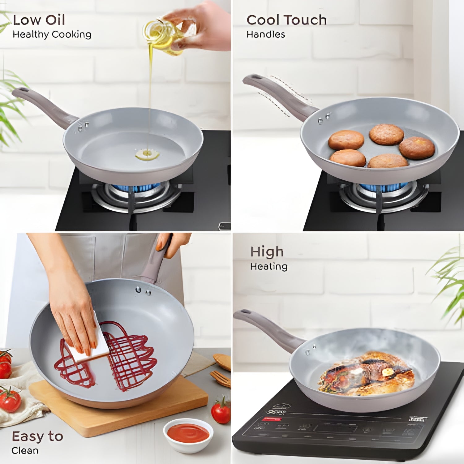 Prestige Ceraglide Duo Ceramic Coating Non Stick Fry Pan 22 cm \ 1.3 L - Grey_5