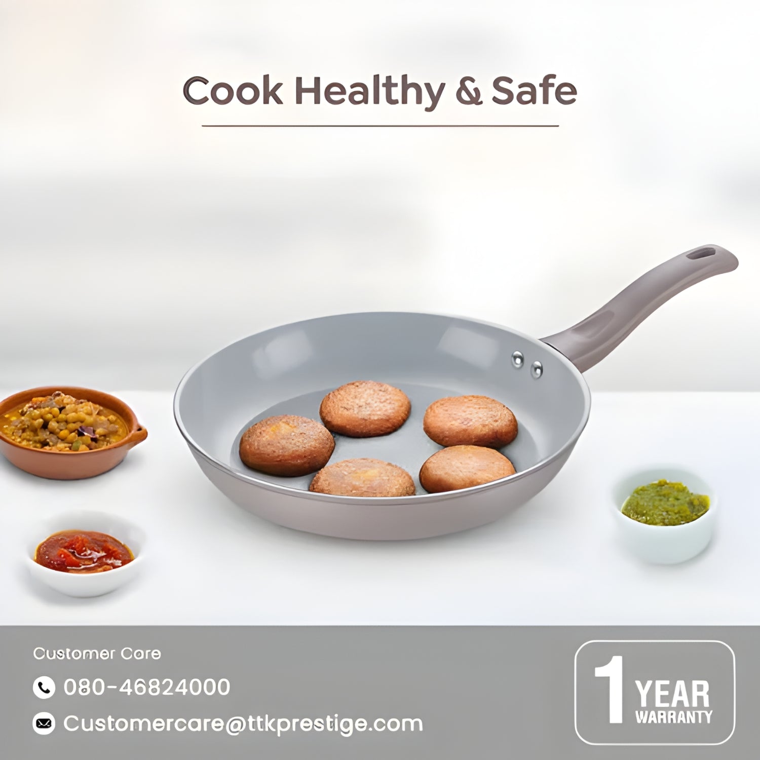 Prestige Ceraglide Duo Ceramic Coating Non Stick Fry Pan 22 cm \ 1.3 L - Grey_7
