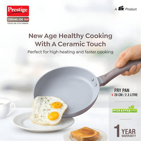 Prestige Ceraglide Duo Ceramic Coating Non Stick Fry Pan 28 cm \ 2.3 L - Grey_2