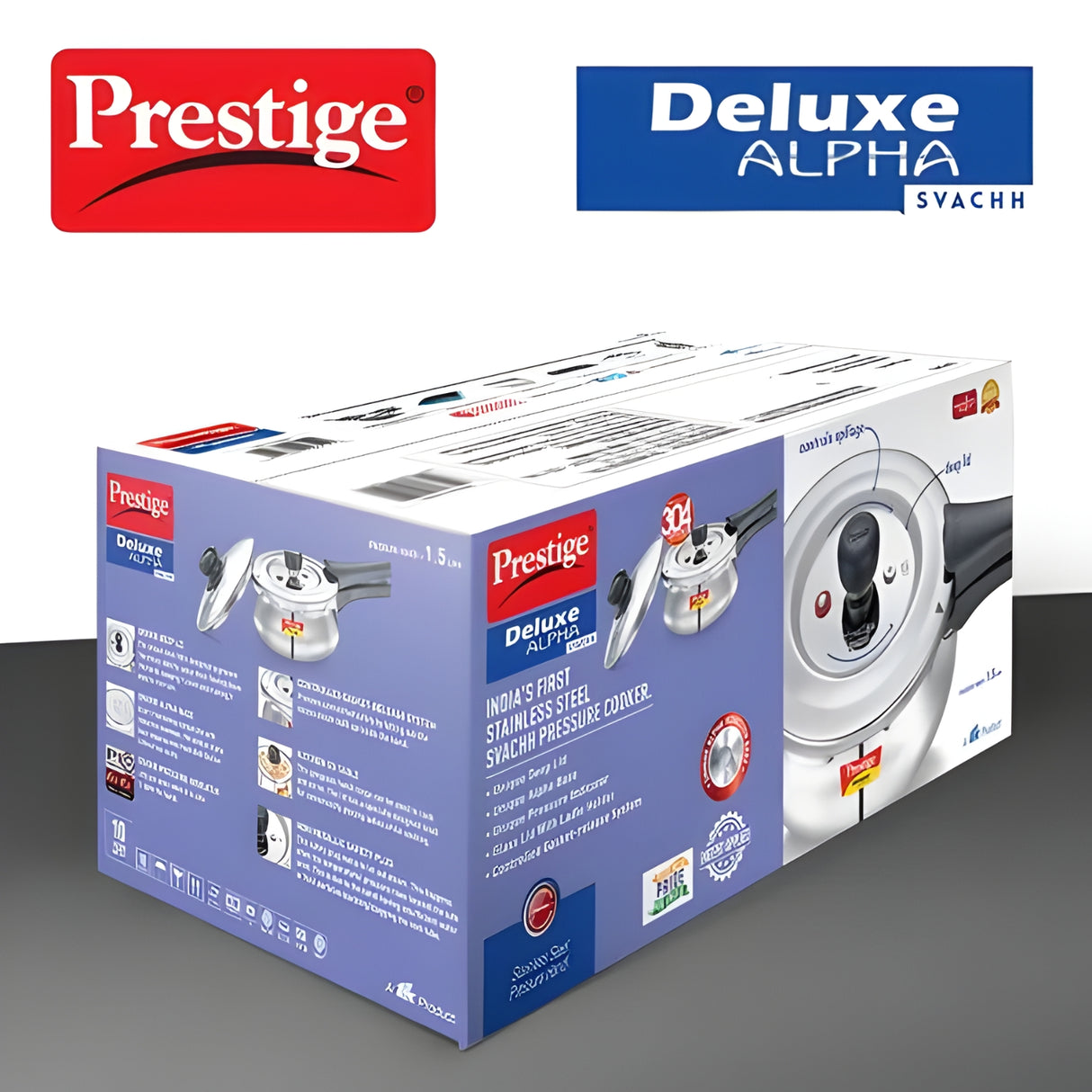 Prestige Deluxe Alpha Svachh SS Spillage Control Handi Pressure Cooker 1.5 L_4