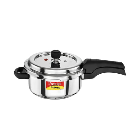 Prestige Deluxe Alpha Svachh Stainless Steel Spillage Control Pressure Cooker 3 L_Front View